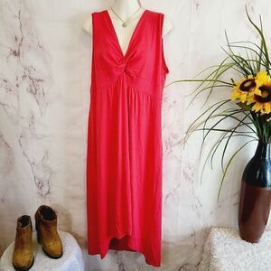Chico's cherry red twist v neck dress